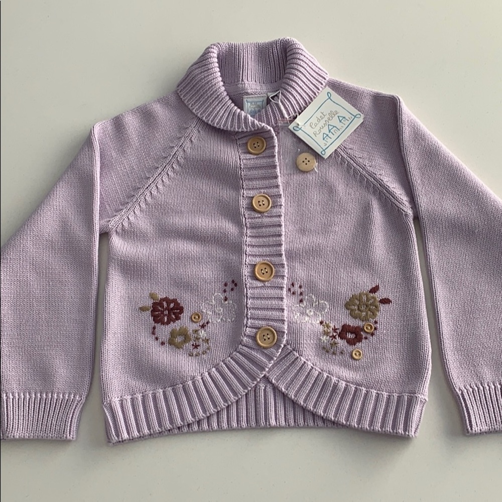 NWT French brand Cadet Rousselle cardigan. Size 5.